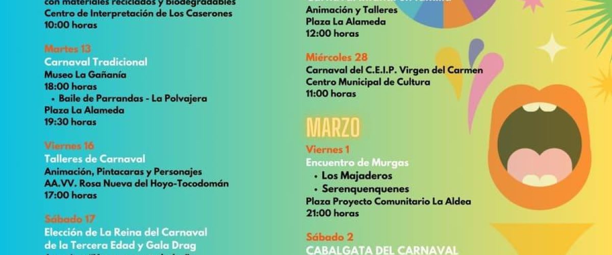 La Aldea Carnaval programa