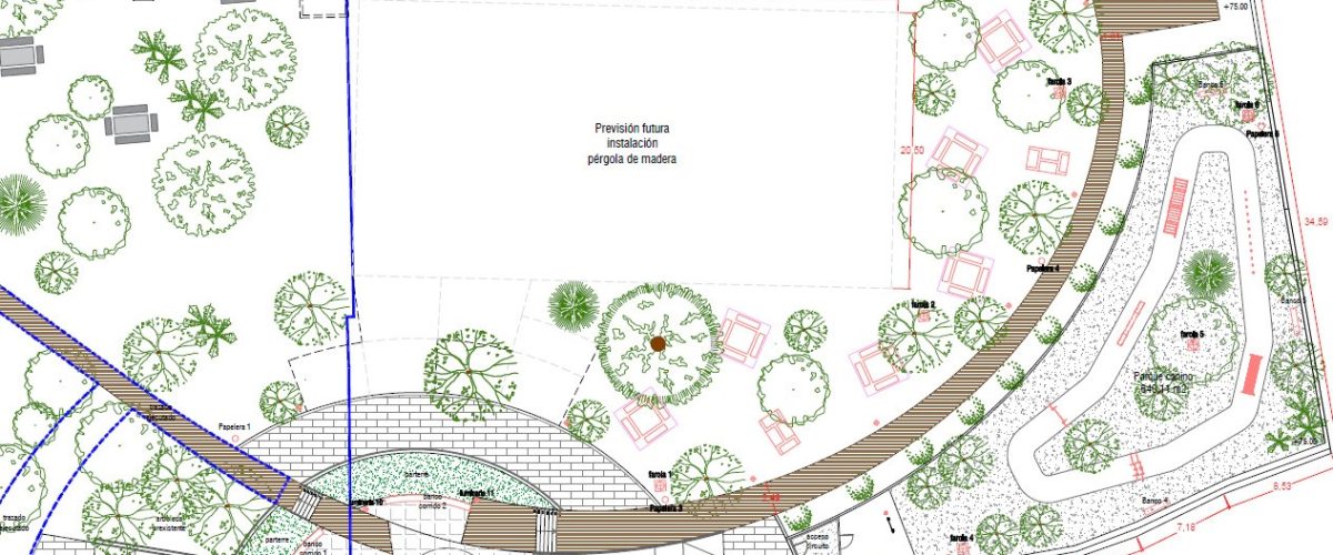 Plano del proyecto de ampliación del Área Recreativa Huertas del Rey