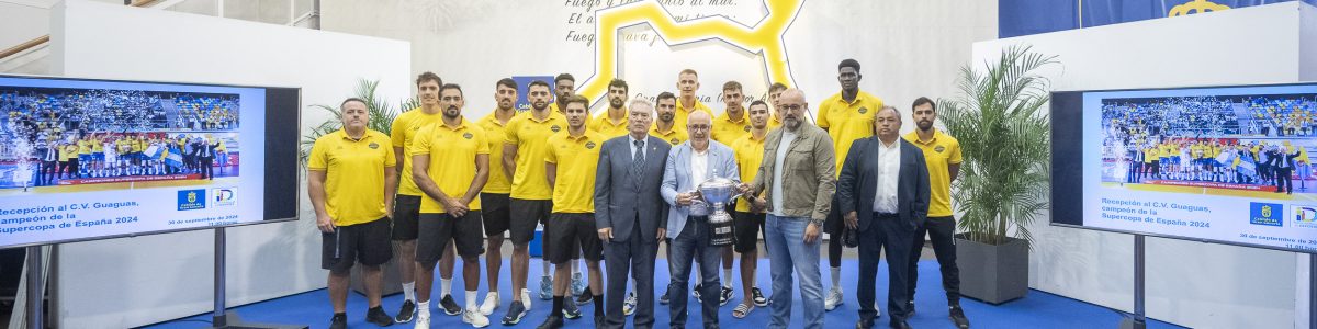 Recepcioìn CV Guaguas, campeones Supercopa EspanÞa