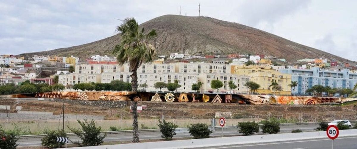 Representacion del mural visto desde la GC 2 1