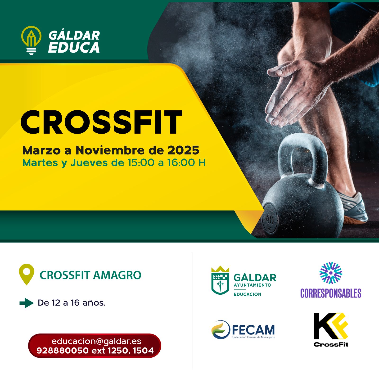 Educación inicia una actividad de crossfit para jóvenes de marzo a noviembre