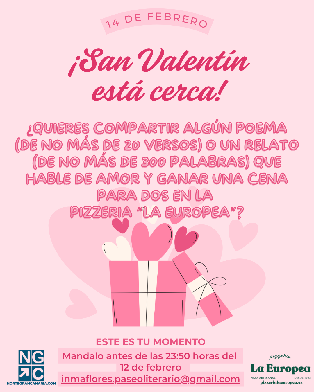 Danos tus letras y a cambio podrás obtener un regalo lleno de manjares de amor.