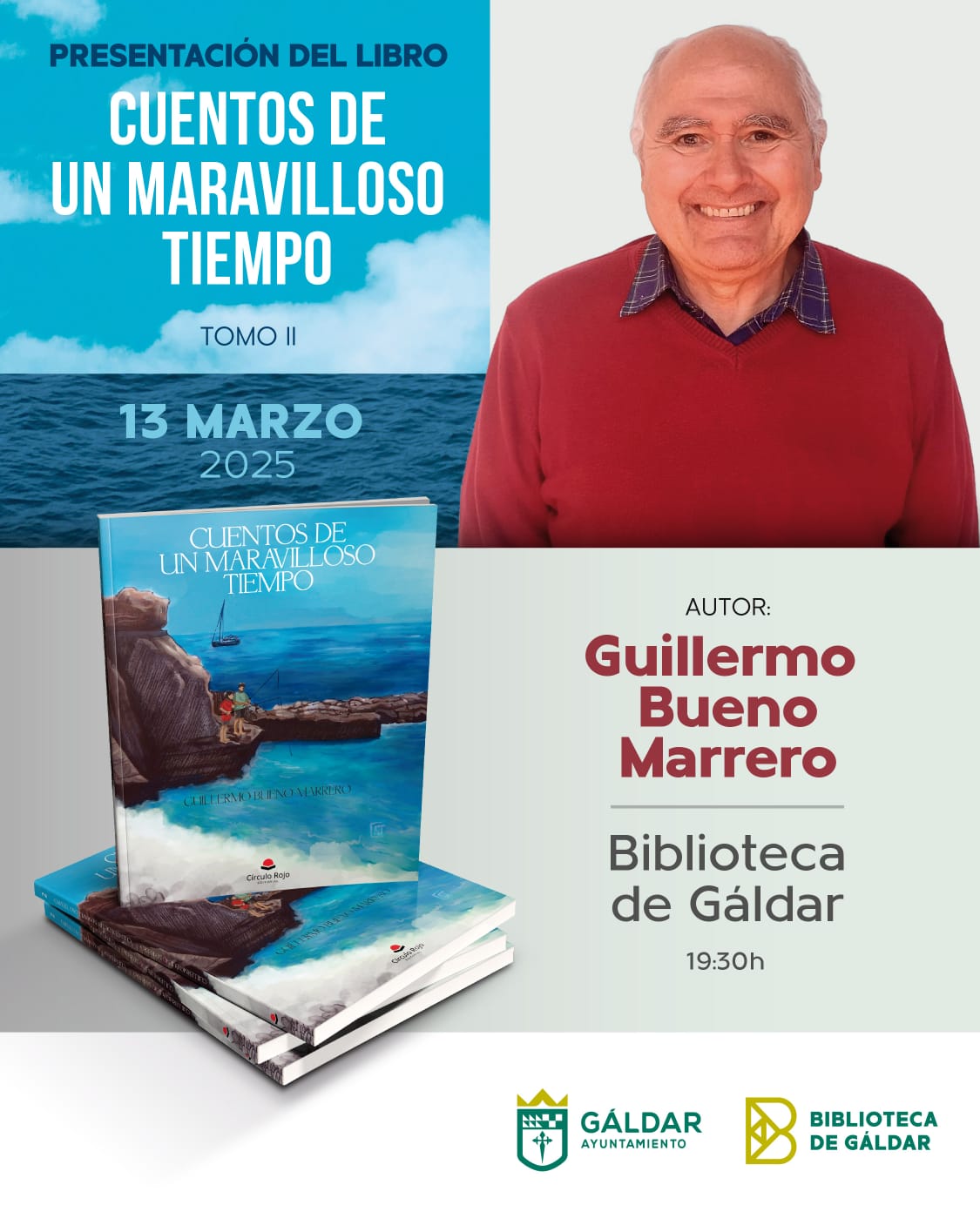 La Biblioteca de Gáldar acoge este jueves la presentación de ‘Cuentos de un maravilloso tiempo (Tomo II)’, obra de Guillermo Bueno Marrero