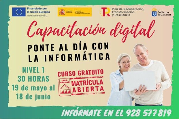 Curso gratuito de capacitación digital Nivel I en el CEPA Gáldar