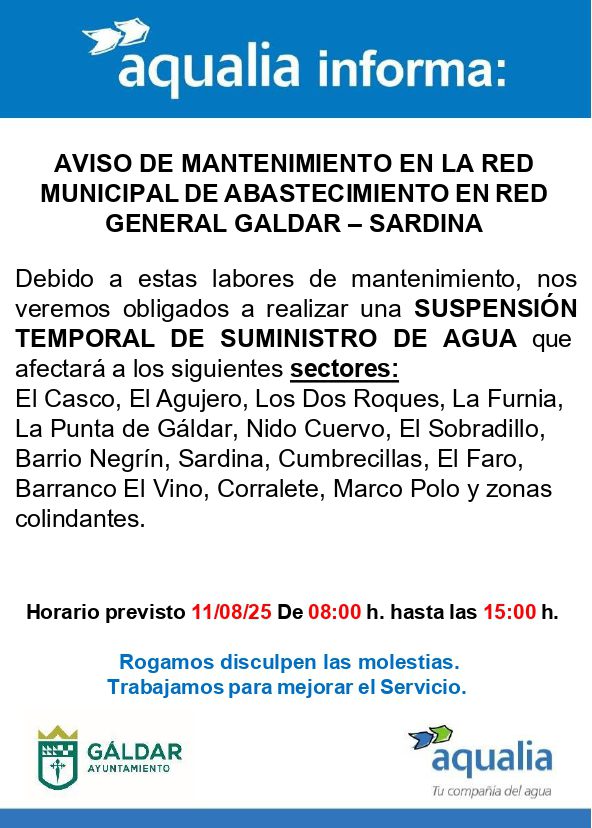 Cartel corte de suministro - NorteGranCanaria -