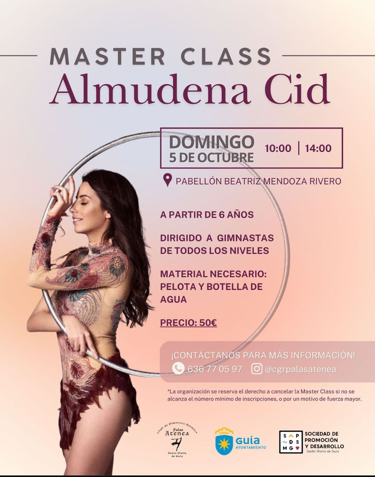 CARTEL MASTER CLASS ALMUDENA CID - NorteGranCanaria -