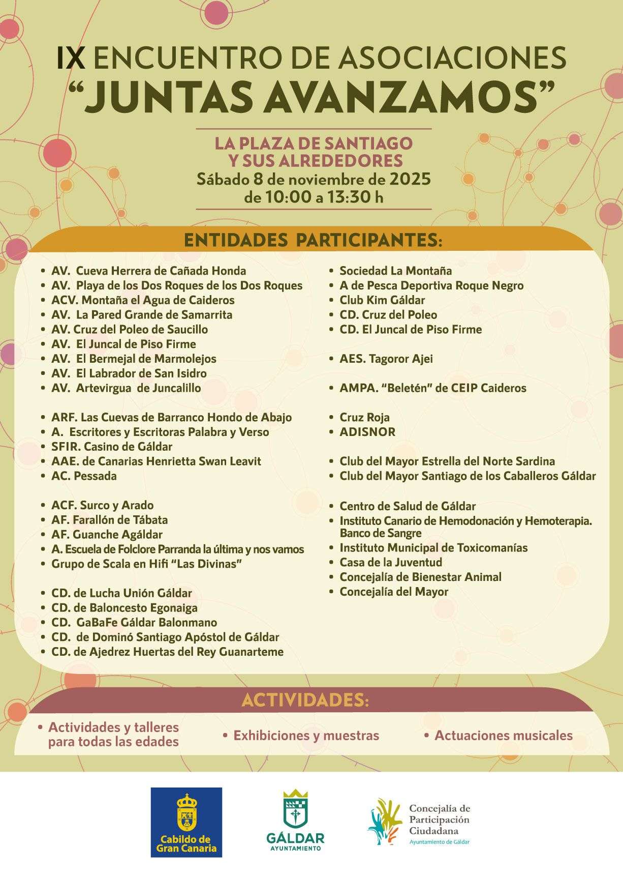 Cartel del IX Encuentro de Asociaciones Juntas Avanzamos - NorteGranCanaria -