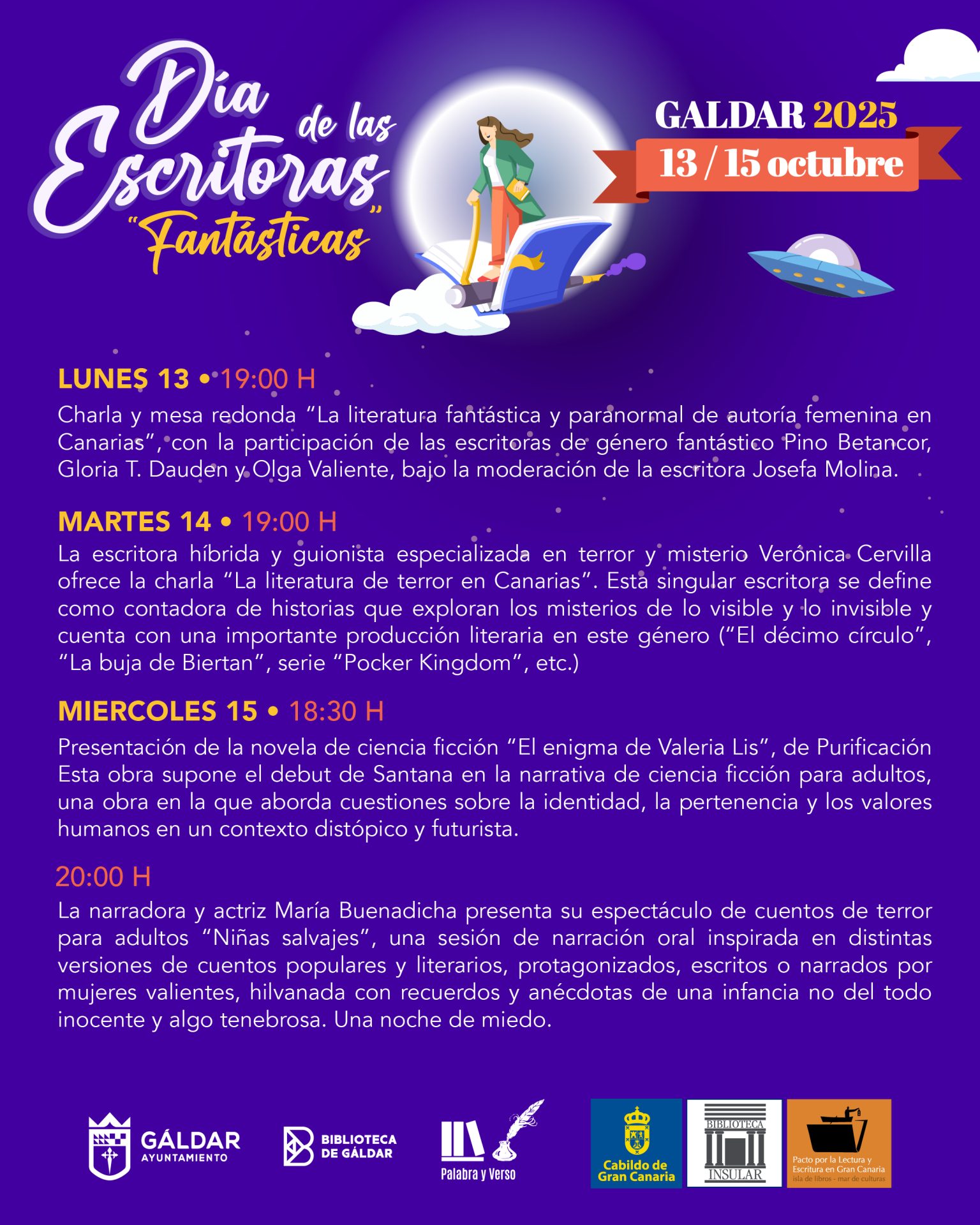 Programa del Día de las Escitoras Fantásticas en Gáldar - NorteGranCanaria -
