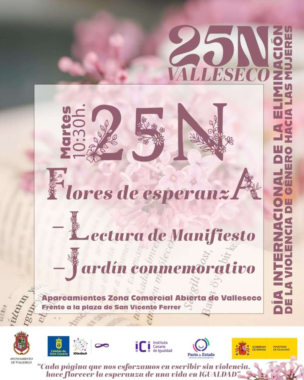 Valleseco conmemora el 25N con “Flores de Esperanza»