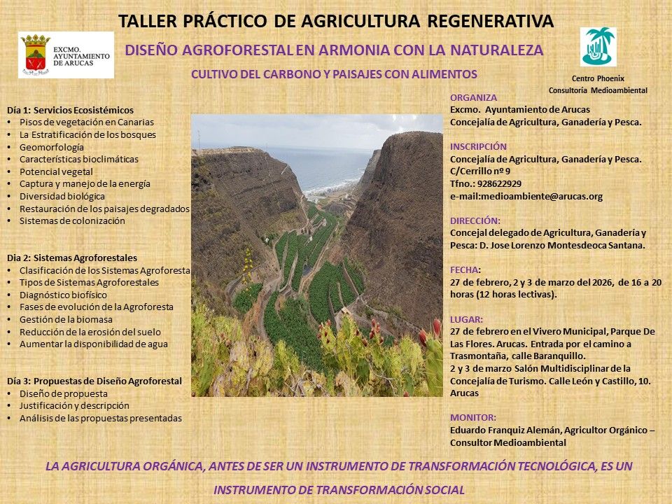 El Ayuntamiento de Arucas oferta cinco talleres gratuitos para fomentar la soberanía alimentaria local