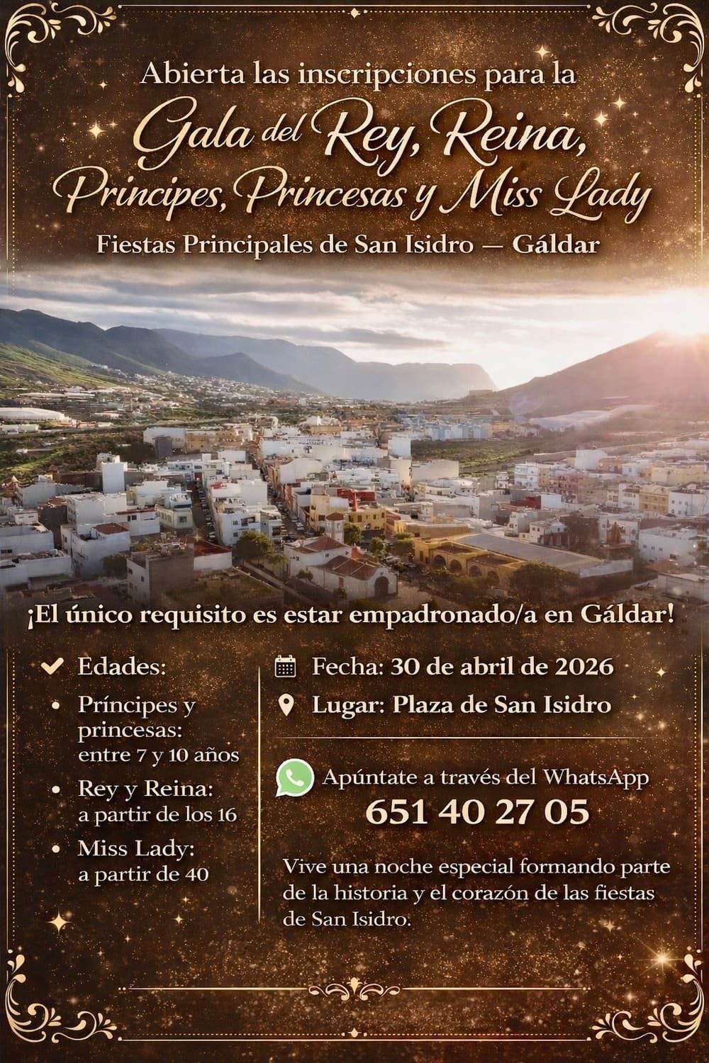 Abiertas las inscripciones para la Gala del Rey, Reina, Príncipes, Princesas y Miss Lady de San Isidro 2026