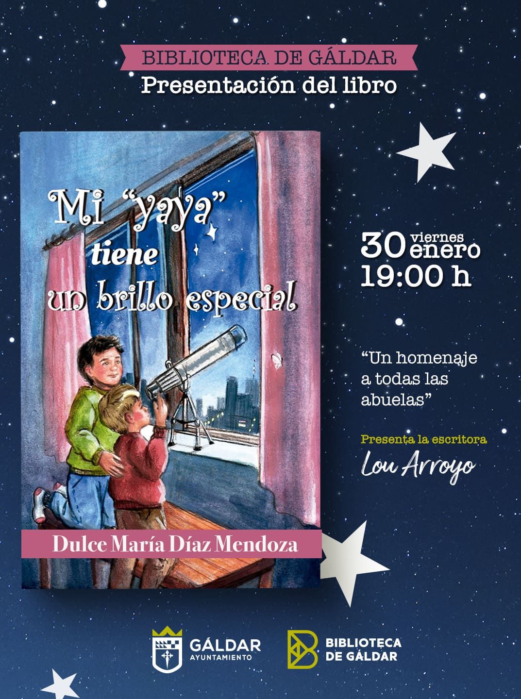 La Biblioteca de Gáldar presenta ‘Mi yaya tiene un brillo especial’