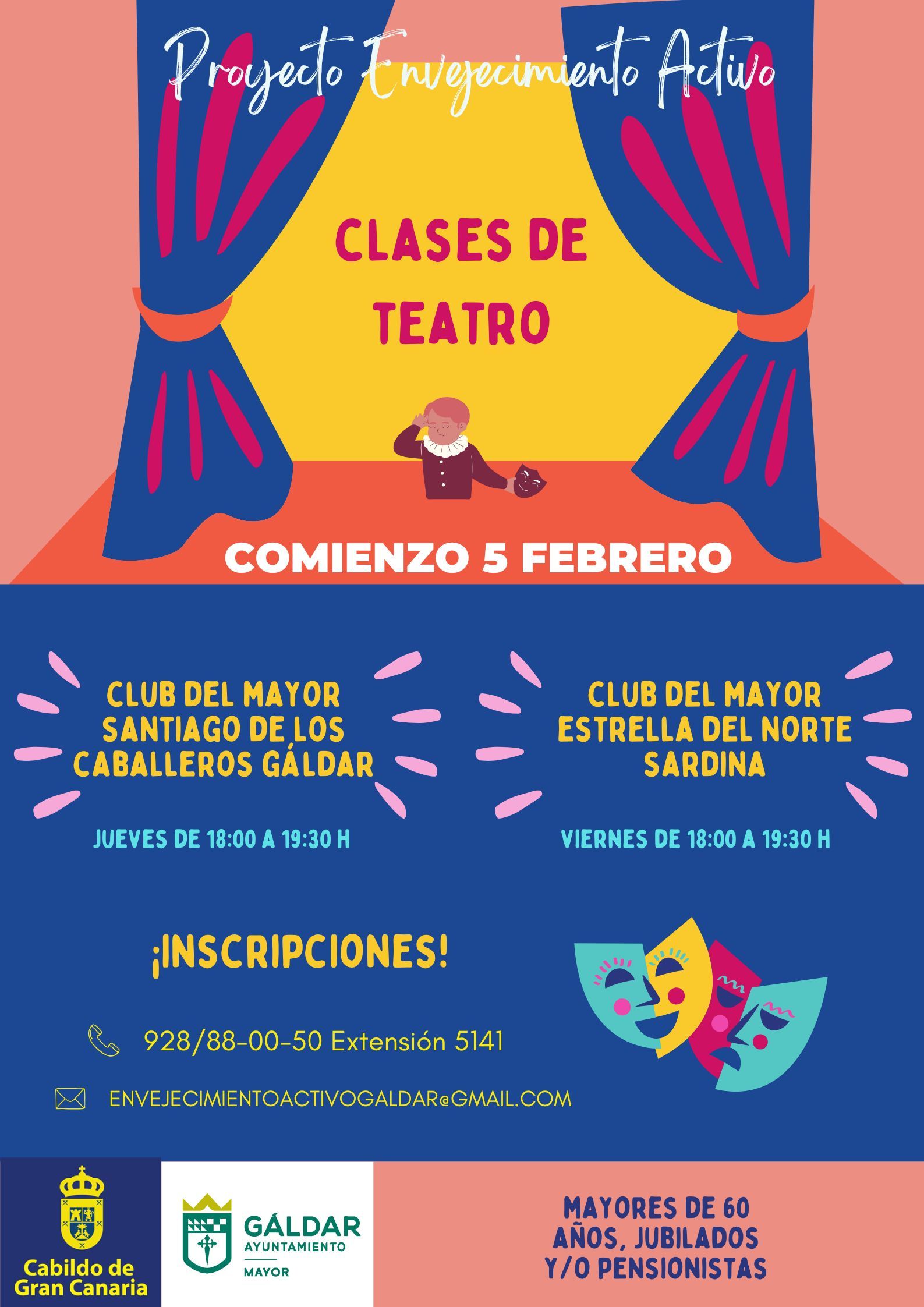 El proyecto Envejecimiento Activo en Gáldar estrena taller de teatro dirigido a las personas mayores