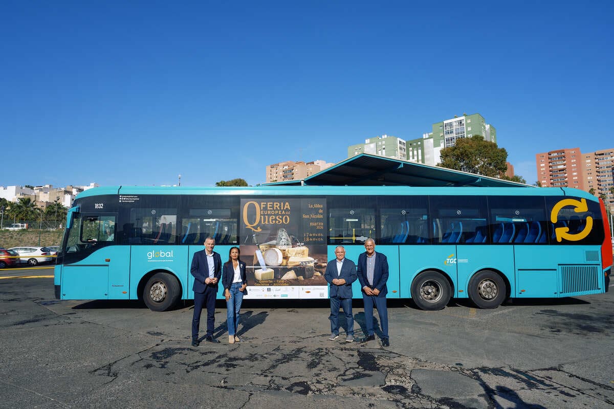 La Feria Europea del Queso viaja por toda Gran Canaria a bordo de las guaguas de Global