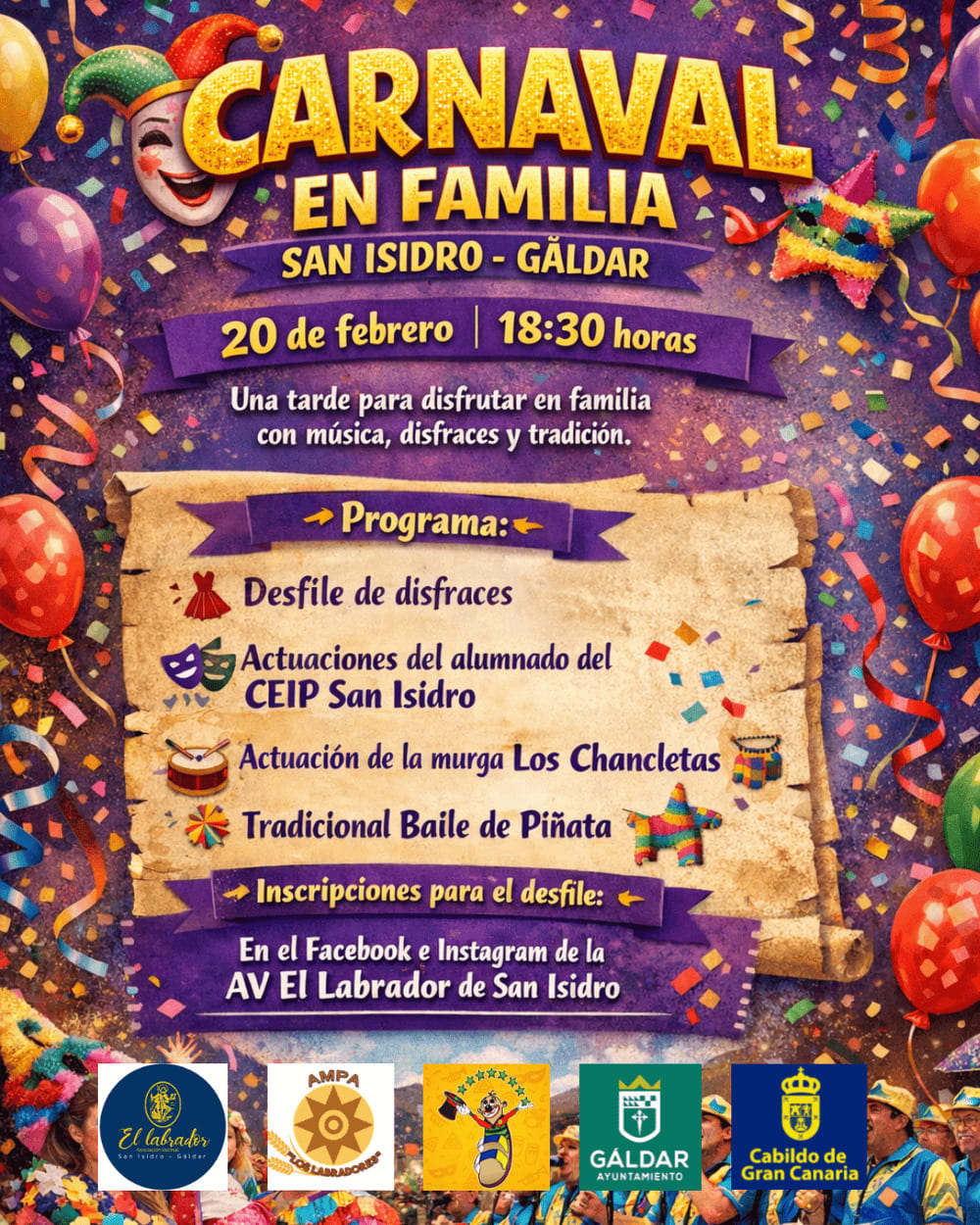 Abiertas las Inscripciones para el Desfile de Disfraces de San Isidro (Gáldar)