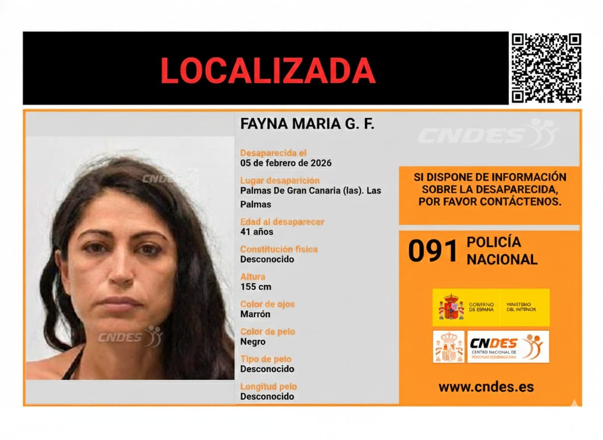 LOCALIZADA: Desactivada la alerta de búsqueda de Fayna María G. F. en Las Palmas
