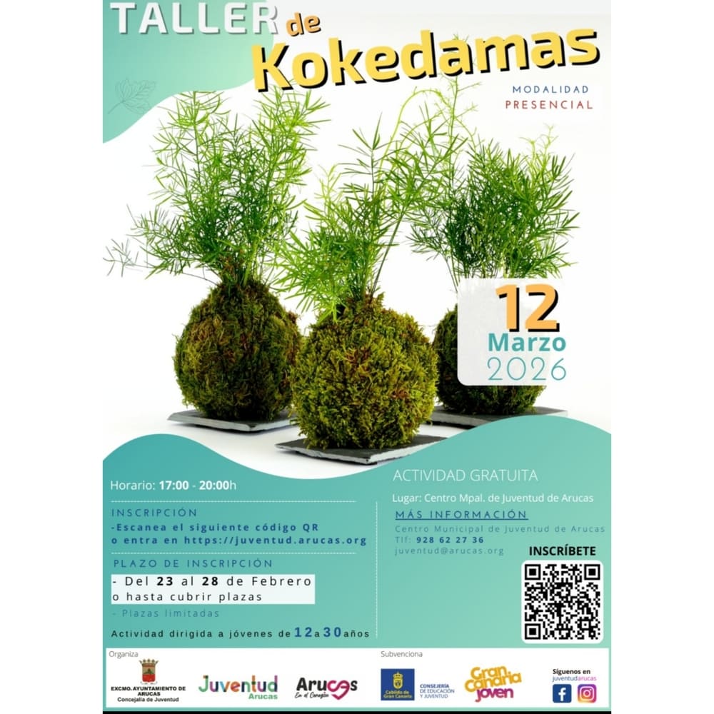 Abiertas las preinscripciones para el taller de Kokedamas