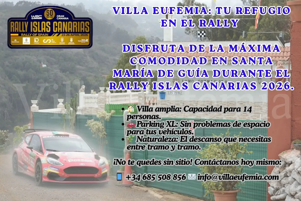 Rally Islas Canarias 2026: Tu «cuartel general» te espera en Villa Eufemia