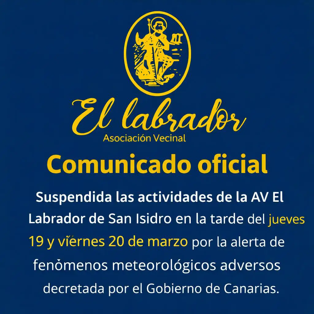 Suspension De Actividades Aavv El Labrador