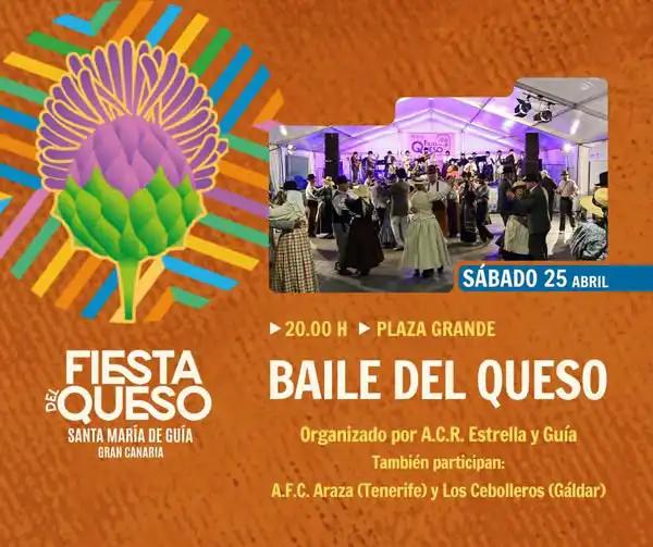 La Plaza Grande de Guía se llenará este sábado de música y colorido con el tradicional ‘Baile del Queso’