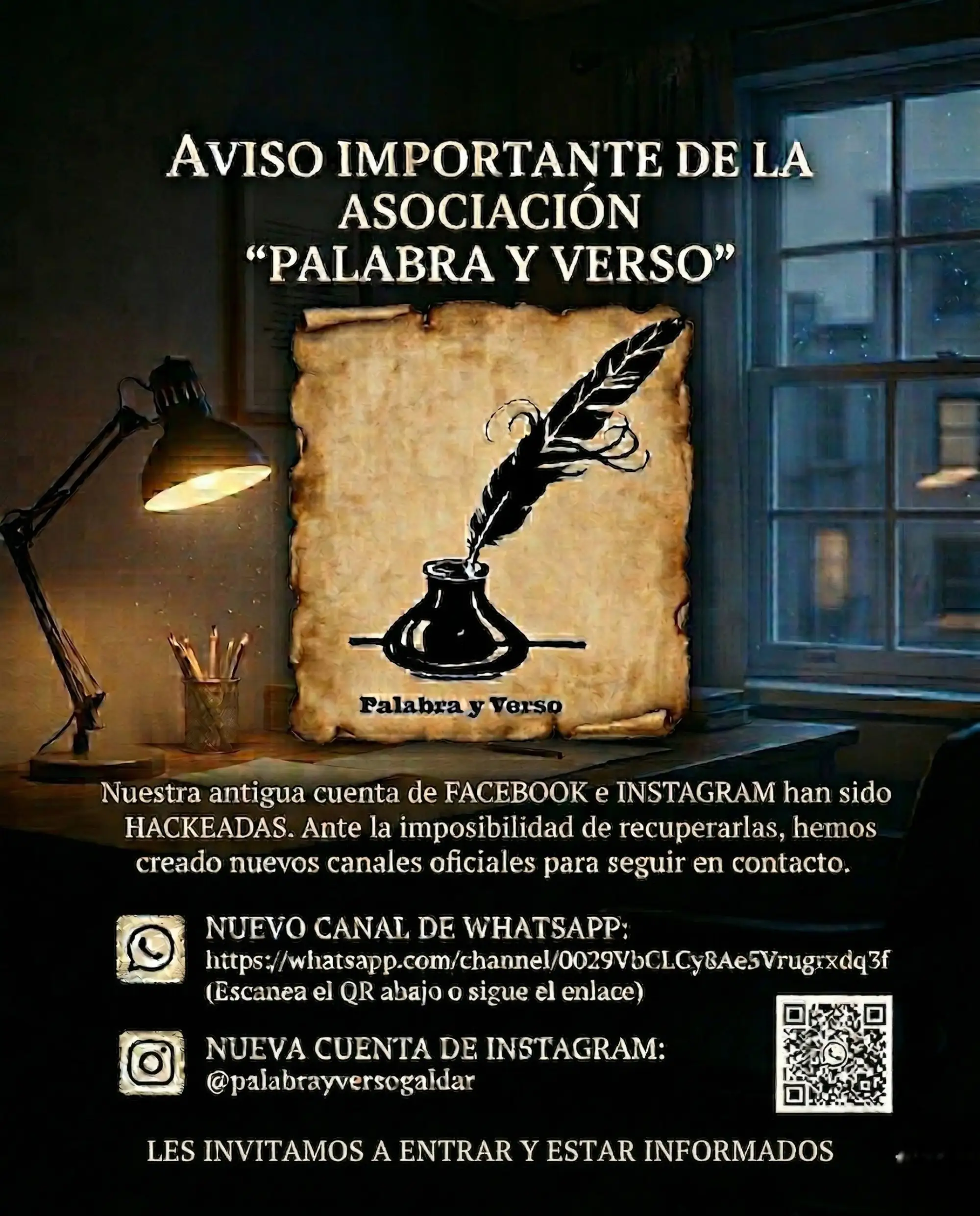 La Asociación “Palabra y Verso” se reinventa tras un incidente de seguridad en sus redes sociales