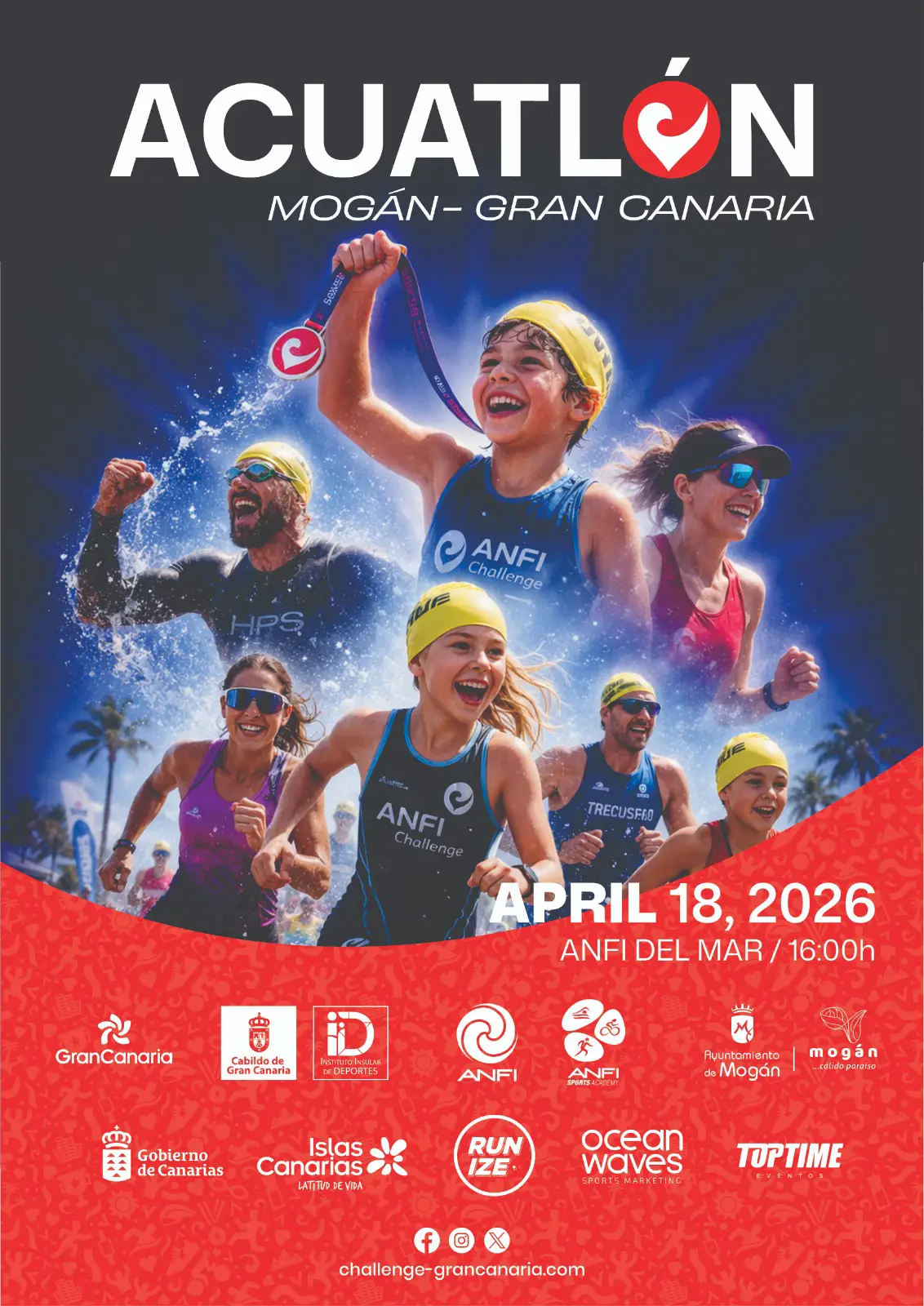 Anfi Challenge Mogán Gran Canaria estrena acuatlón, una tarde de talento joven y empuje de la cantera