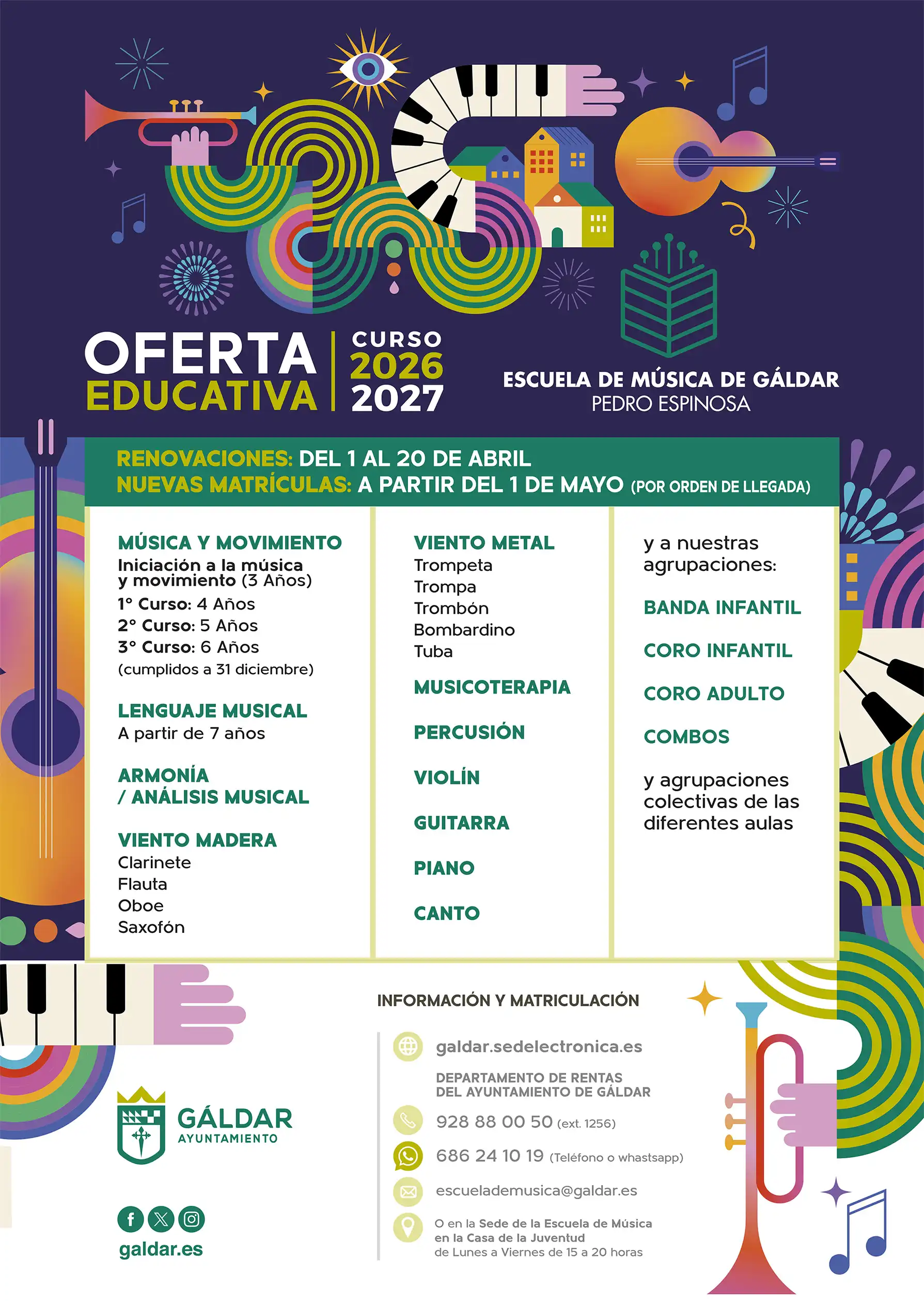 Este viernes abre el plazo de matrícula para nuevos alumnos de la Escuela Municipal de Música
