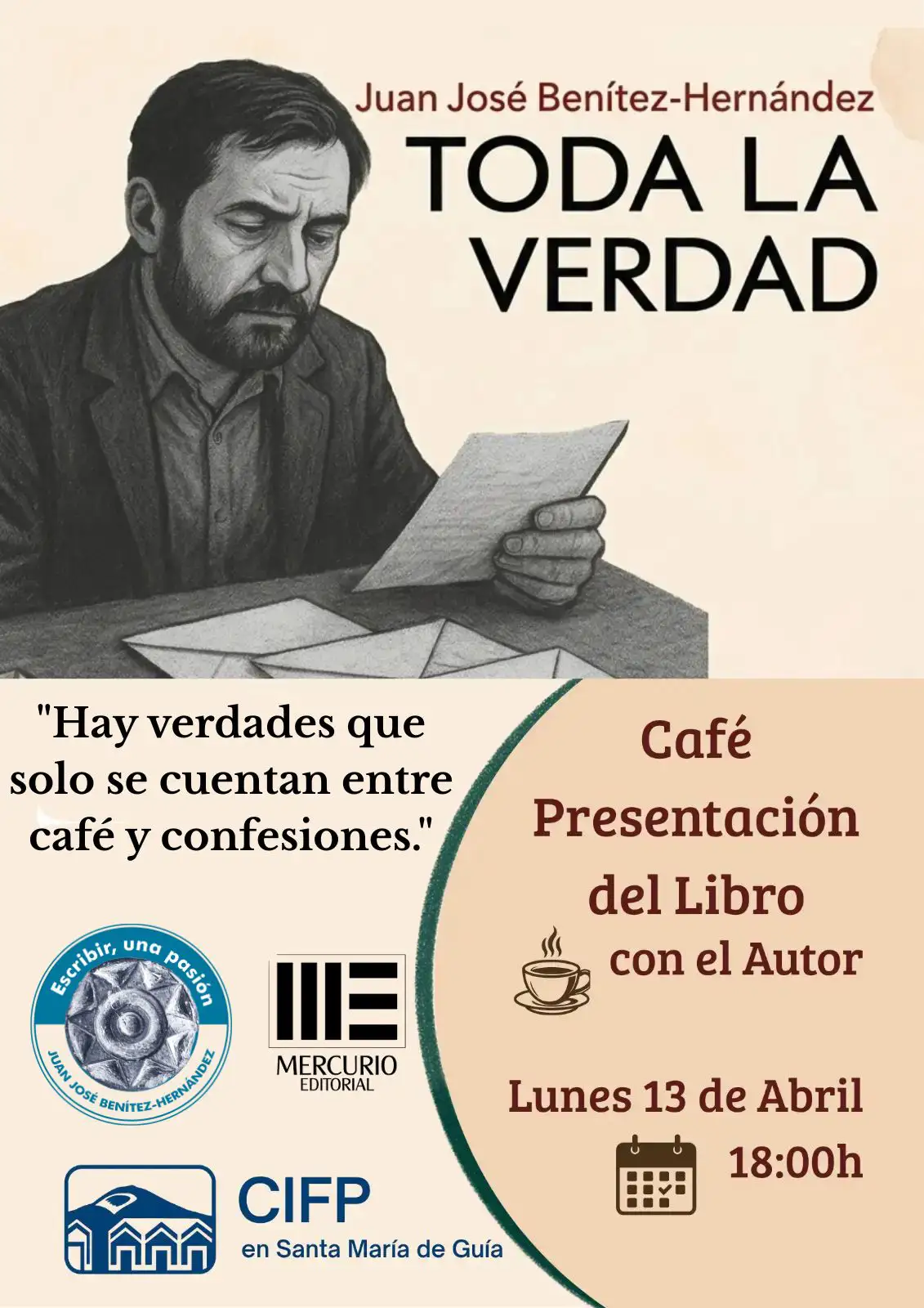 El reencuentro con la palabra: Juan José Benítez-Hernández presenta «Toda la verdad» en el CIFP de Santa María de Guía