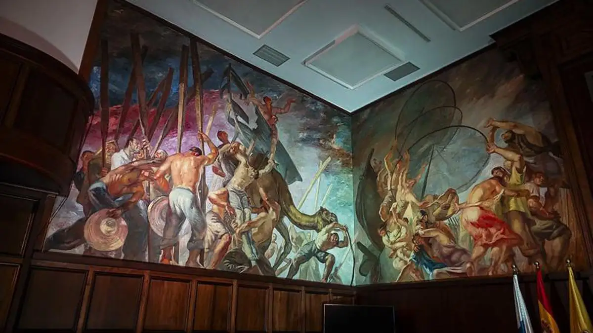 Mural De Jesús Arencibia En El Salón De Plenos Del Cabildo De Gran Canaria