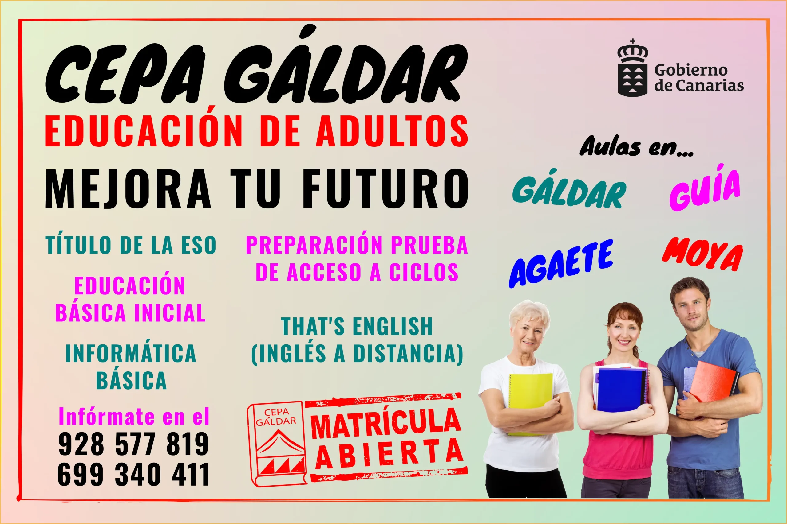¡Impulsa tu futuro! Abierto el plazo de preinscripción en el CEPA Gáldar