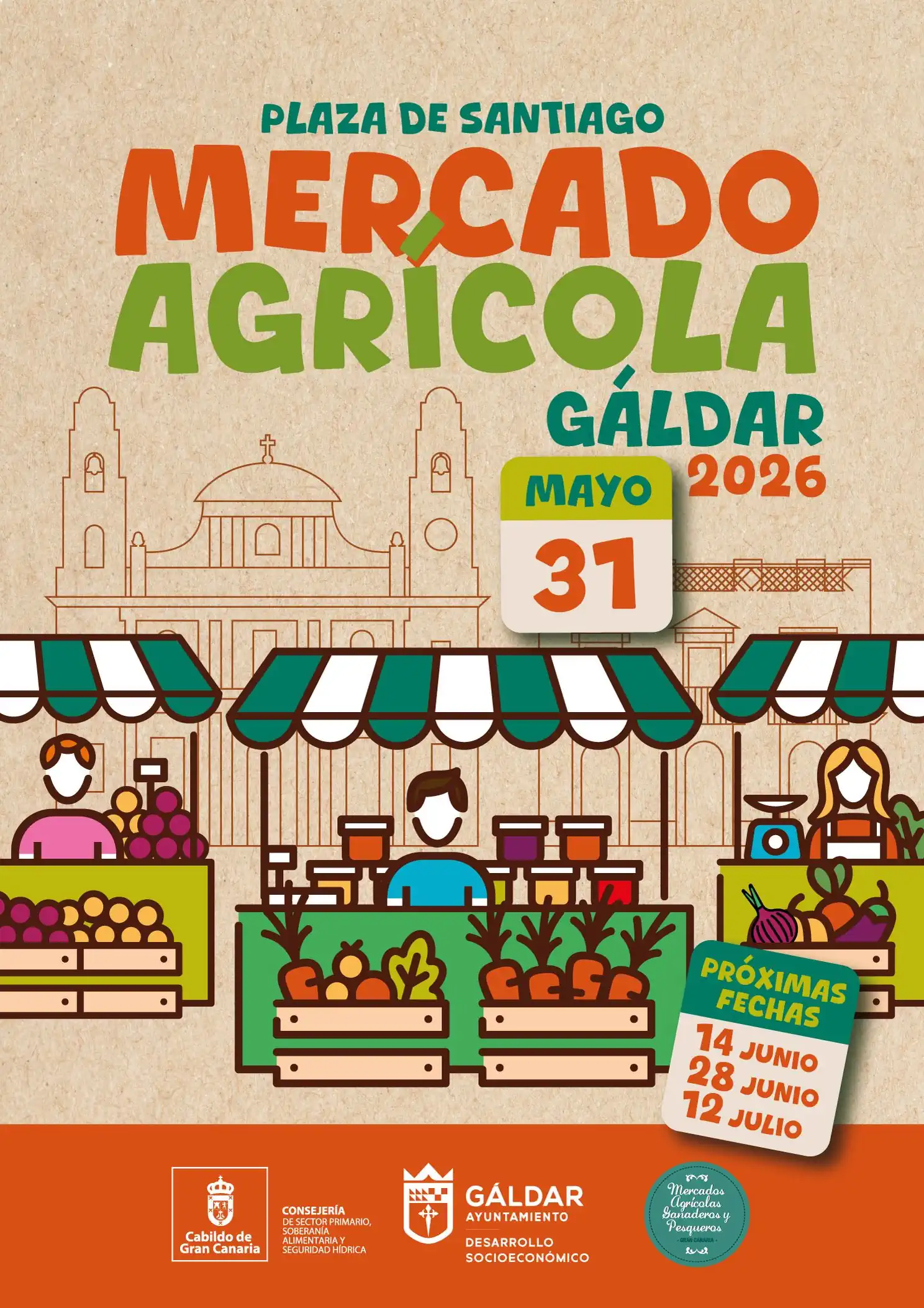 El Mercado Agrícola vuelve este domingo 31 de mayo a la Plaza de Santiago