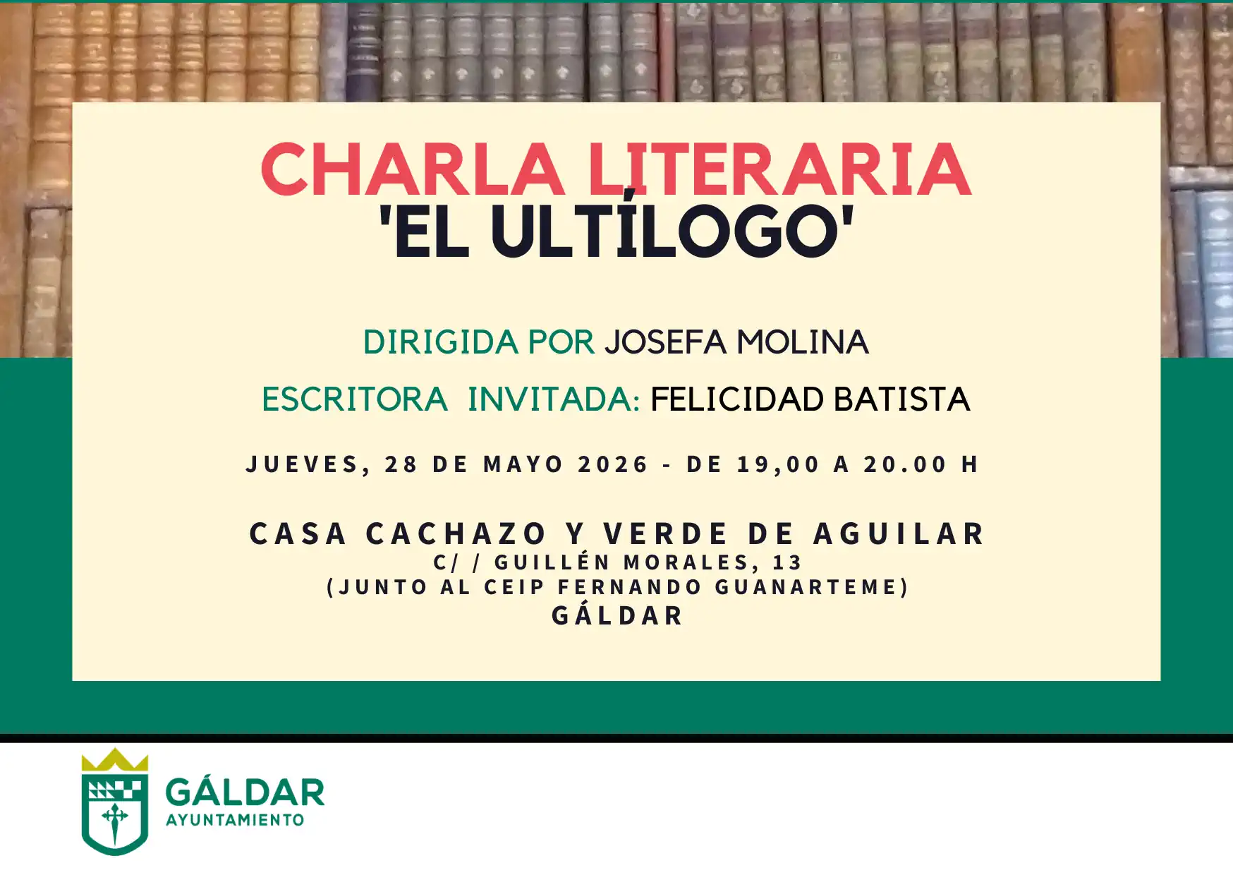 El Ultílogo celebra una nueva sesión con Felicidad Batista como escritora invitada