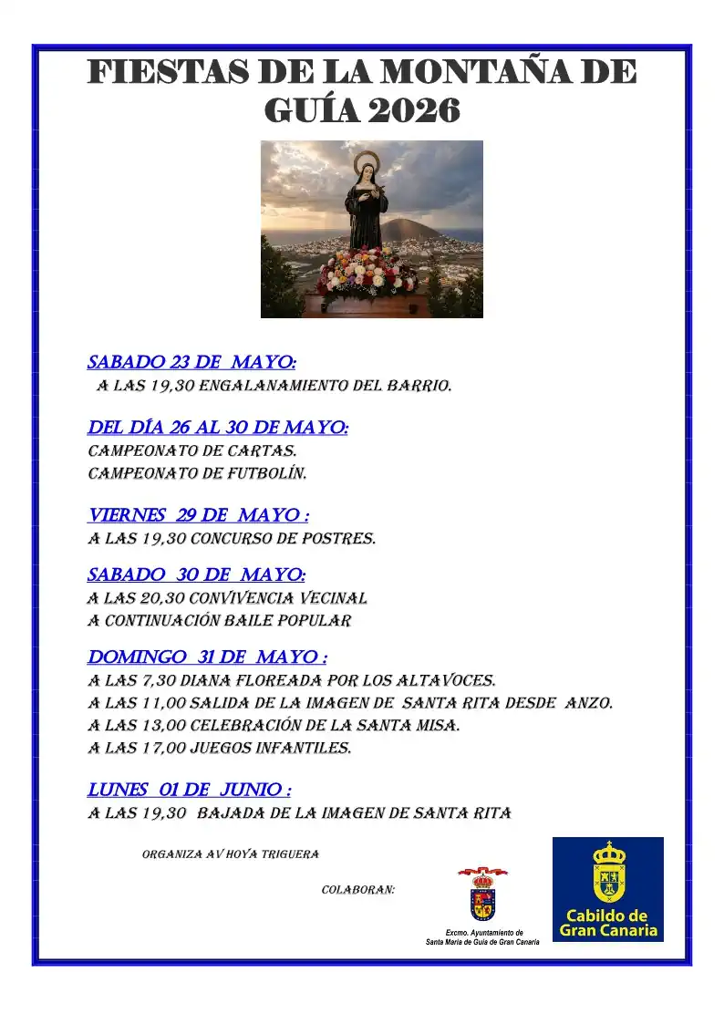 La Montaña de Guía se prepara para celebrar sus fiestas de 2026