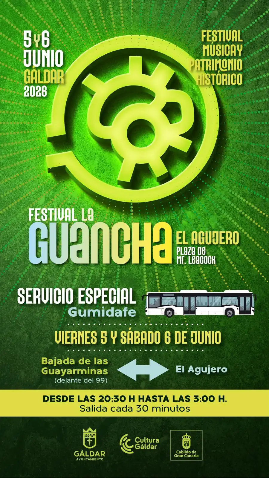 Cartel Servicios De Guaguas Festival La Guancha