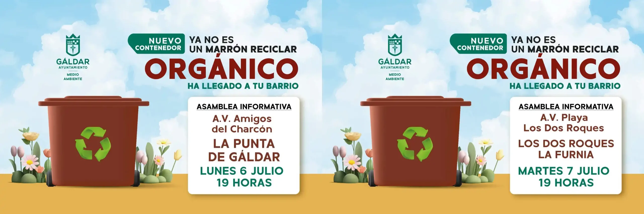 Asamblea informativa sobre el contenedor marrón en La Punta de Gáldar y Los Dos Roques-La Furnia este lunes y martes