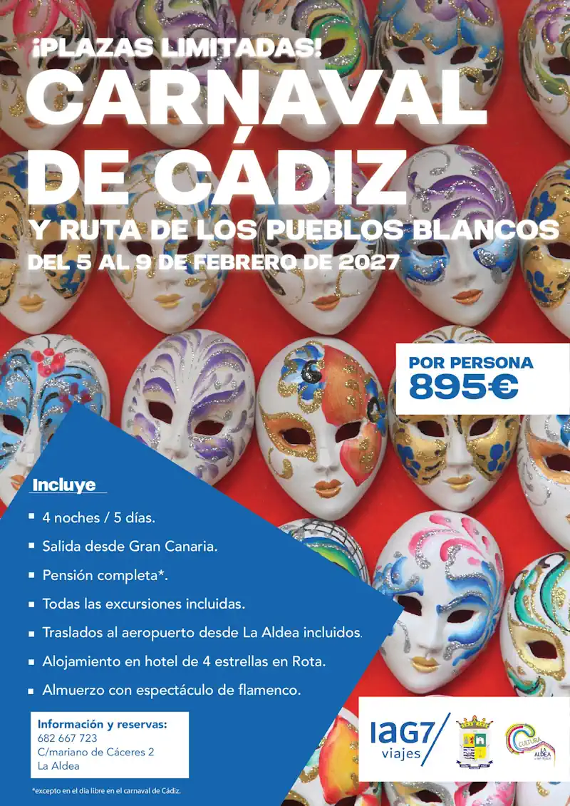 Cartel Visita Cadiz Carnavales Pueblos Blancos