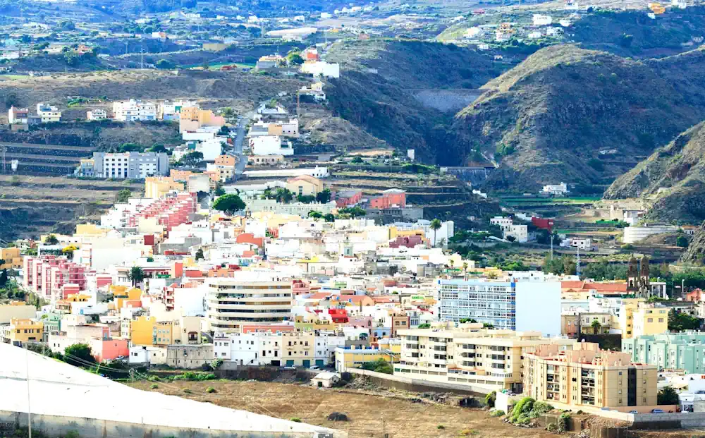 Vista General Del Casco De Guía, San Roque Y Cuesta De Caraballo