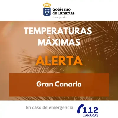 El Gobierno de Canarias actualiza la situación, pasando a alerta por temperaturas máximas en Gran Canaria