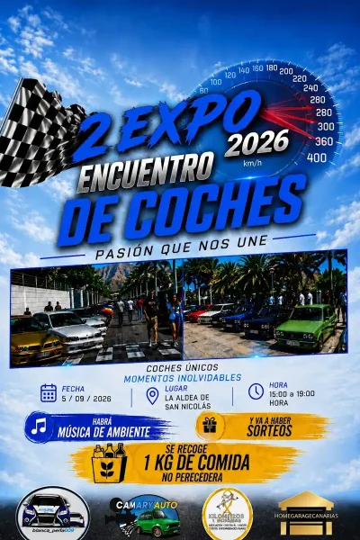 La Aldea de San Nicolás acoge una exhibición benéfica de más de 100 coches a favor de la Asociación Kilómetros x Sonrisas