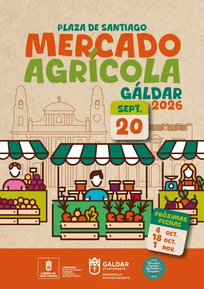 El Mercado Agrícola de Gáldar regresa a la Plaza de Santiago este domingo 20 de septiembre