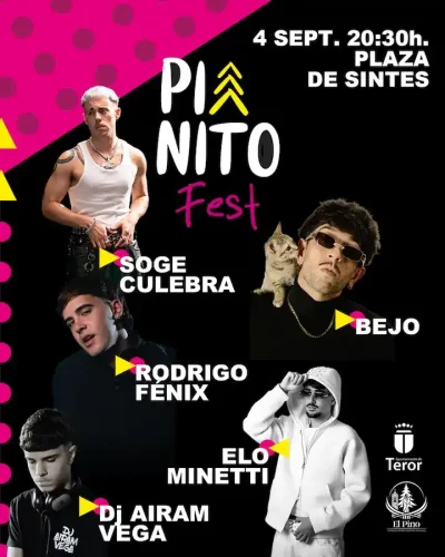 Soge Culebra y Bejo estarán en el ‘Pinito Fest’ este viernes 4 de septiembre