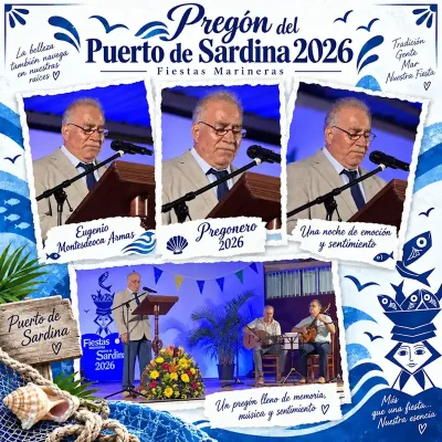 Eugenio Montesdeoca abre las fiestas del Puerto de Sardina con un pregón cargado de memoria, emoción y cariño por el pueblo
