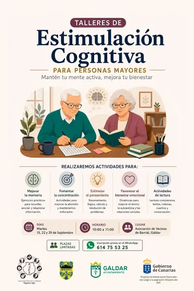 AES Tagoror Ajei impulsa un nuevo taller de estimulación cognitiva para mayores en Gáldar