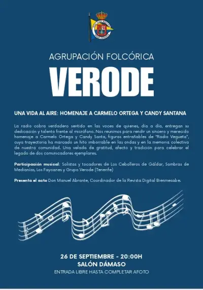 La familia del folclore canario rendirá homenaje a Radio Vegueta este sábado en el Club Náutico
