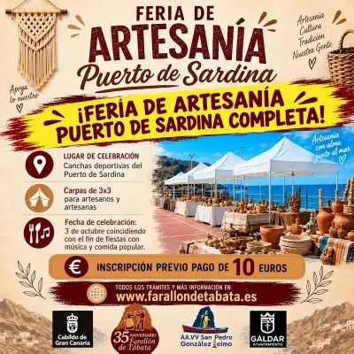 La Feria de Artesanía del Puerto de Sardina completa todas sus plazas para el 3 de octubre