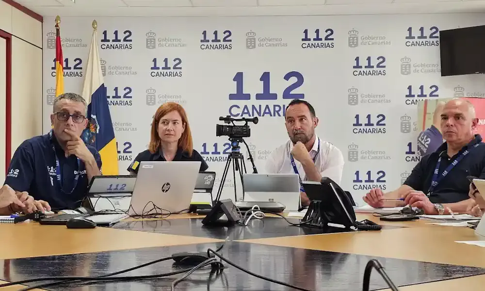 Marcos Lorenzo en las instalaciones del 112 Canarias