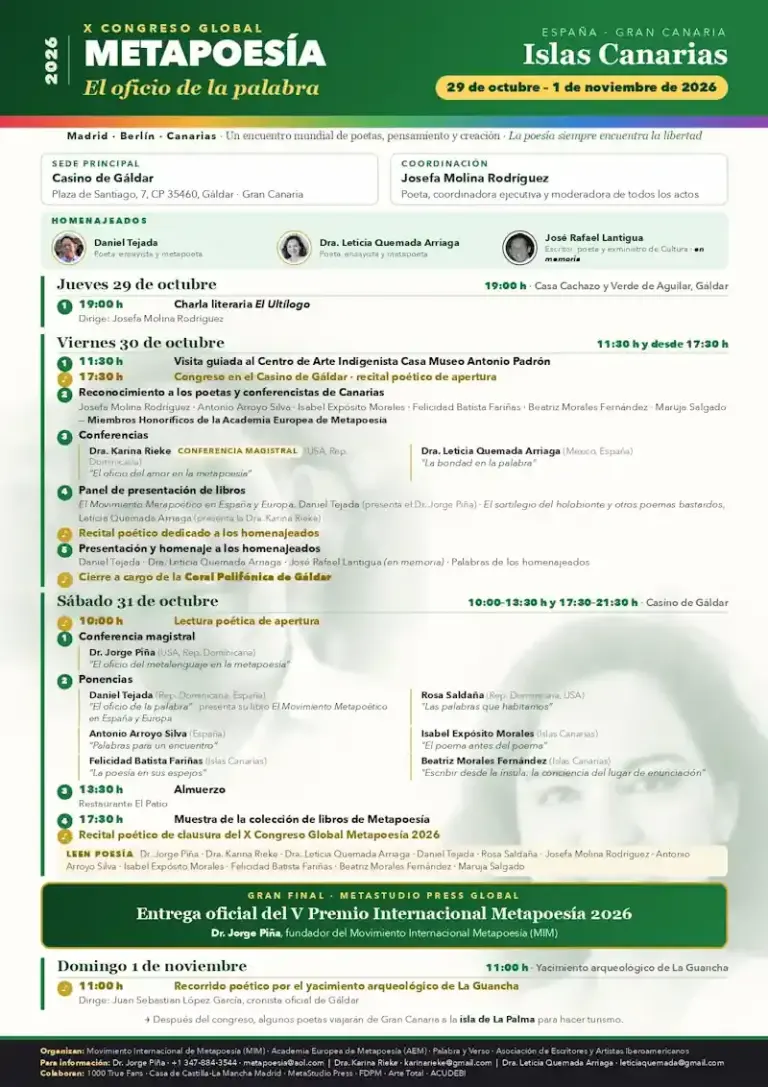 PROGRAMA CONGRESO METAPOESIA CANARIAS
