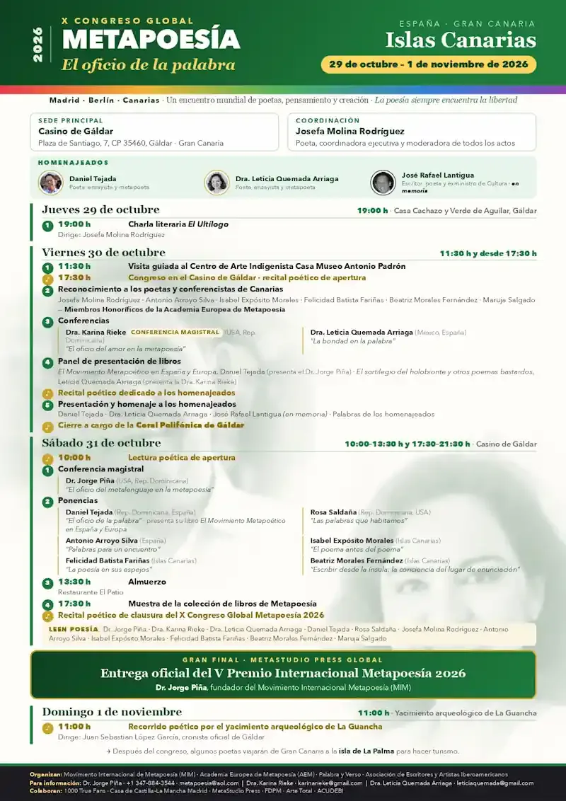 PROGRAMA CONGRESO METAPOESIA CANARIAS