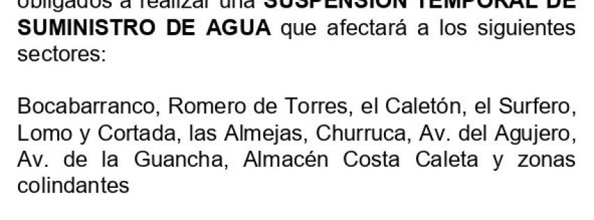 Cartel corte Aqualia Cartel corte Aqualia