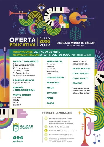 Cartel De La Oferta Formatica De La Escuela De Música 2026 2027 Copia
